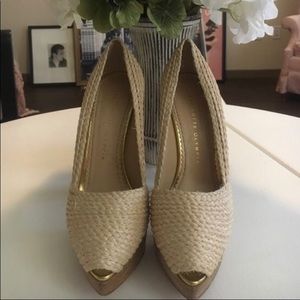 CHARLOTTE OLYMPIA Nude Braided Raffia Pumps